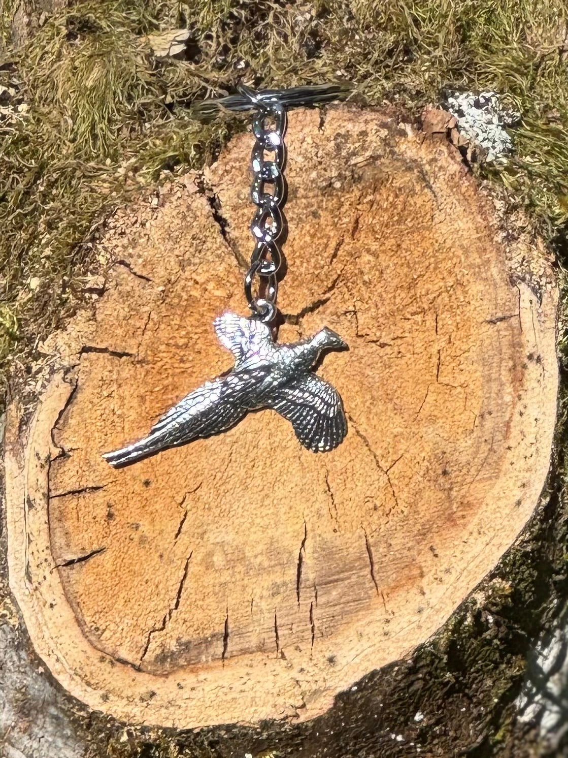 Silver Pewter Pheasant and Grouse Keyring