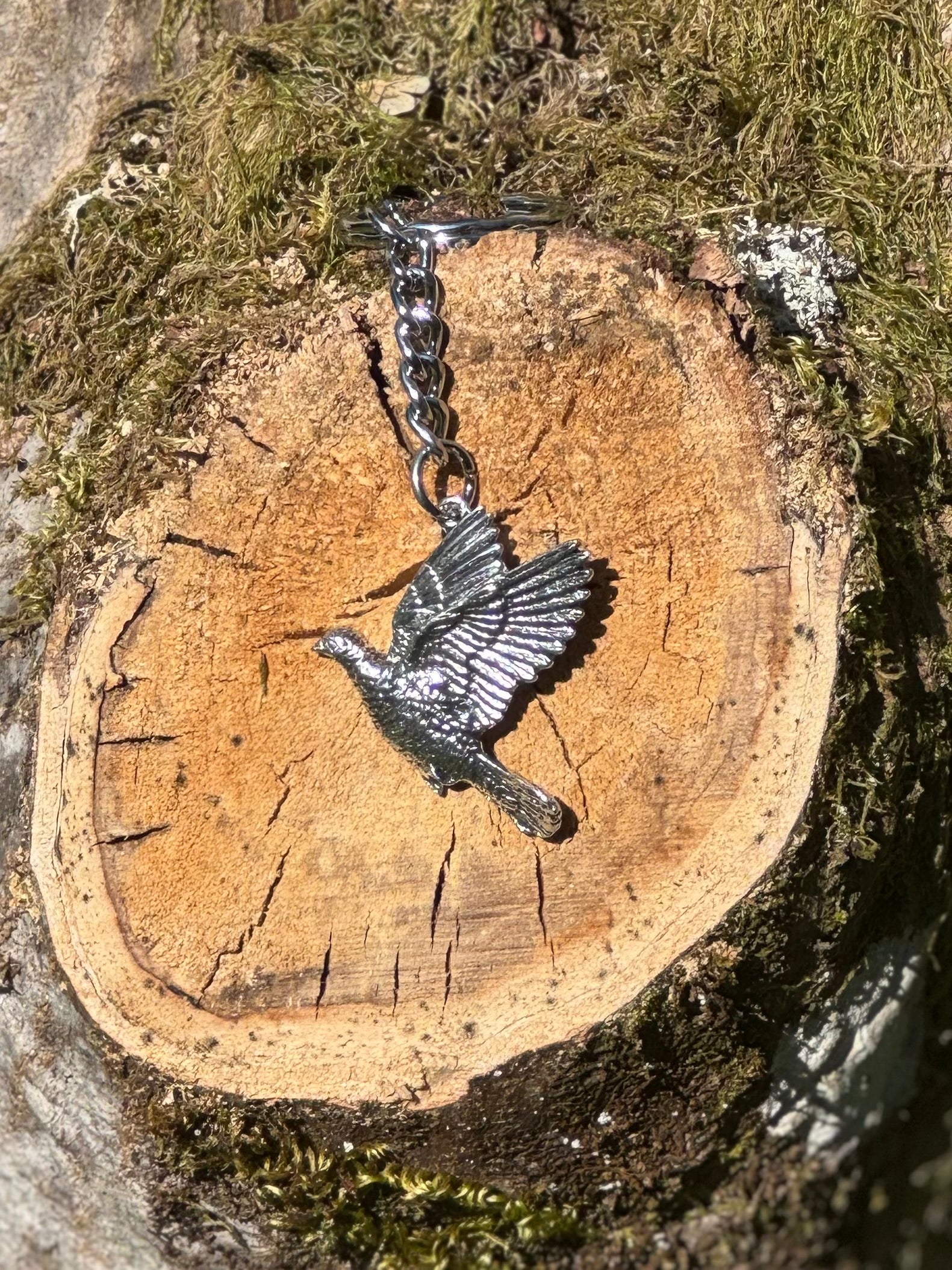 Silver Pewter Pheasant and Grouse Keyring