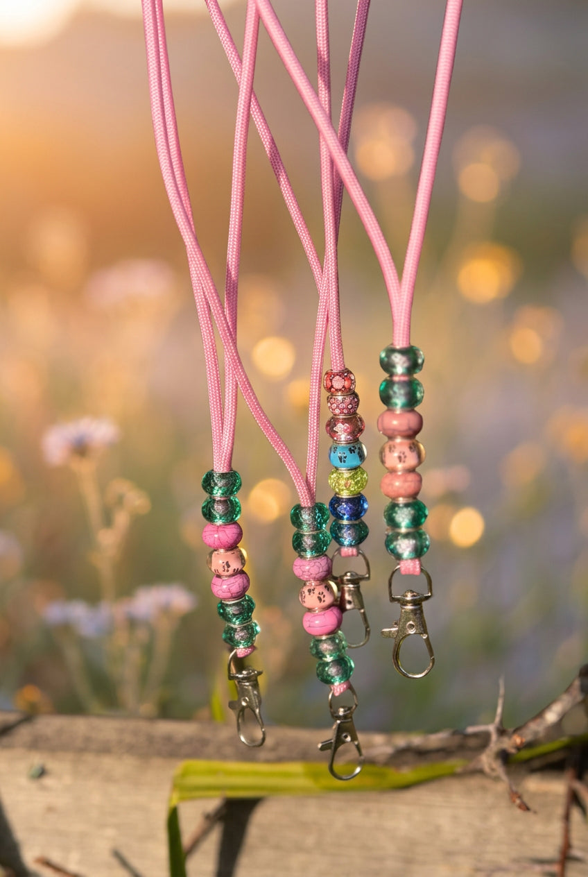 Handmade Beaded Whistle Lanyards